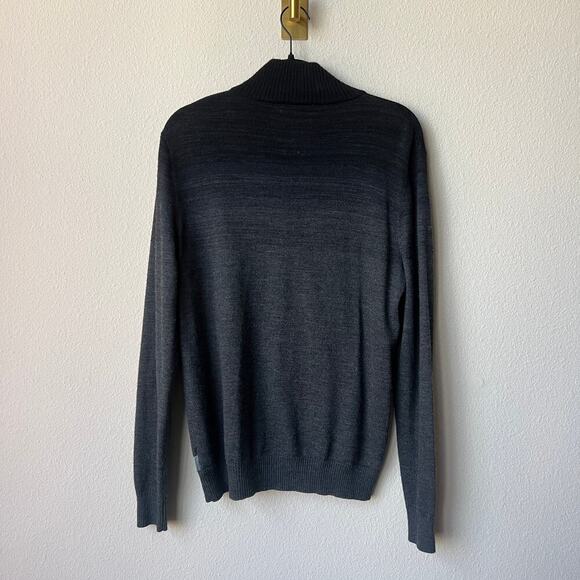 Calvin Klein Charcoal Ombre Full Zip Wool Blend Sweater Size Small - Picture 2 of 5